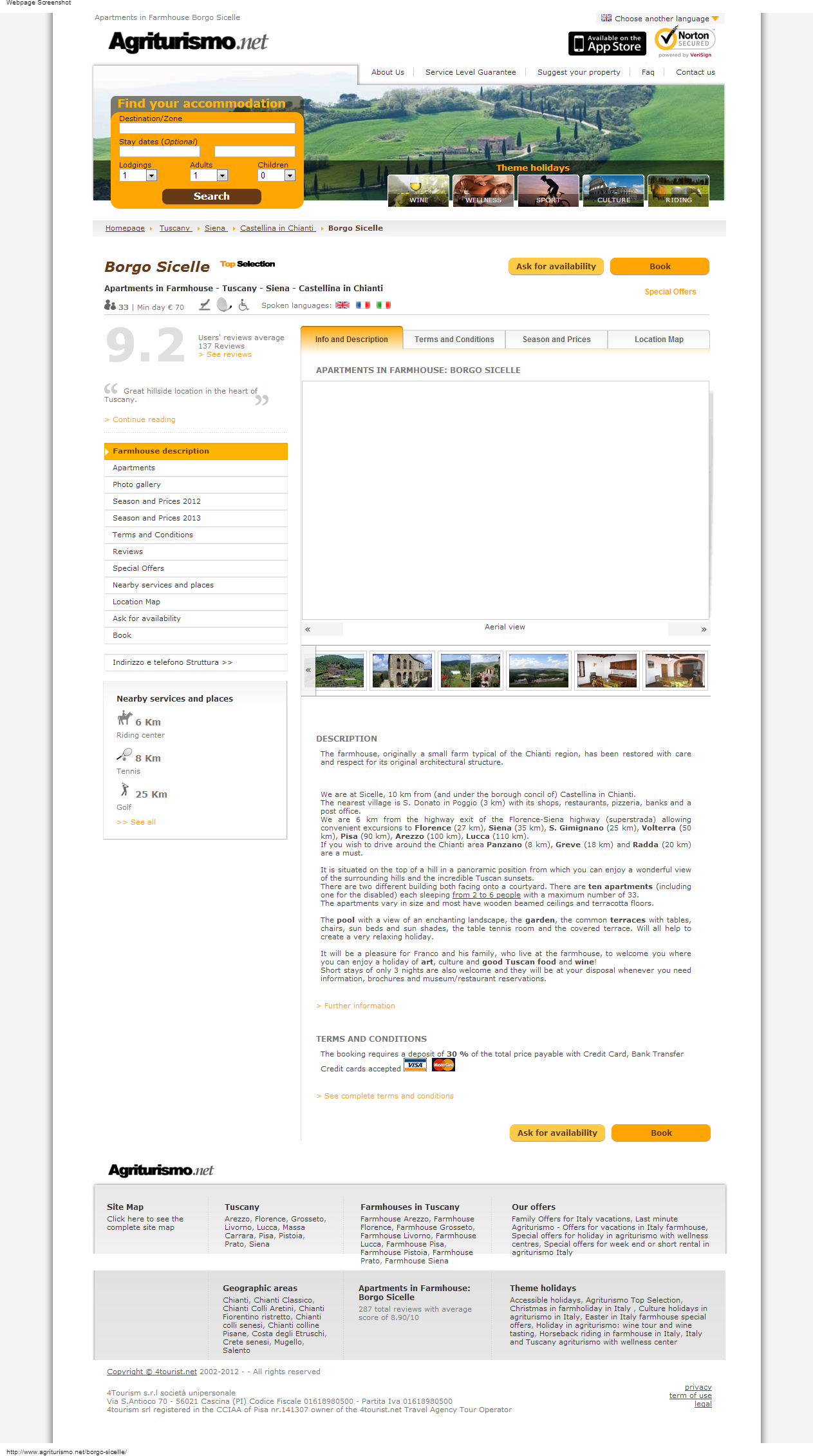 Details : Borgo Sicelle - Apartments in Farmhouse Siena